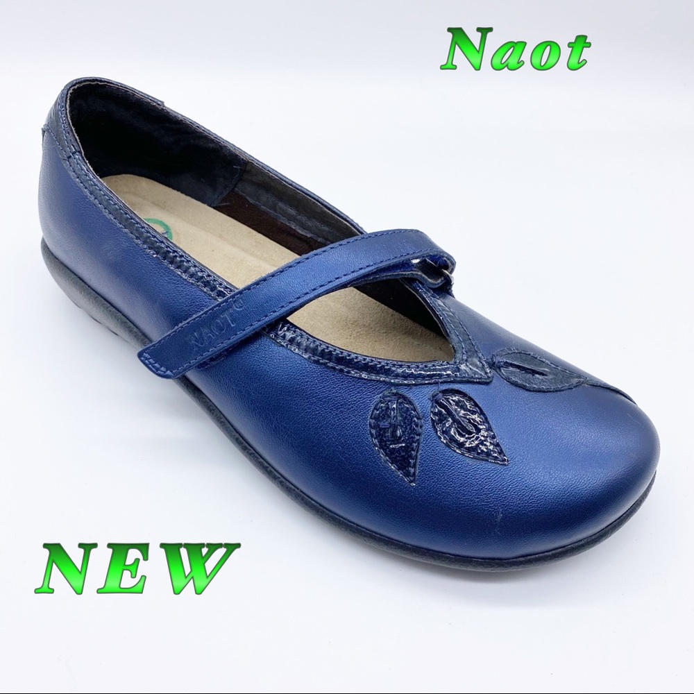 NEW-Naot Blue Mary Jane Embossed Shoes 37